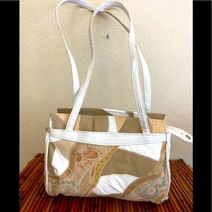 Patchwork Beige and White Women's Bag